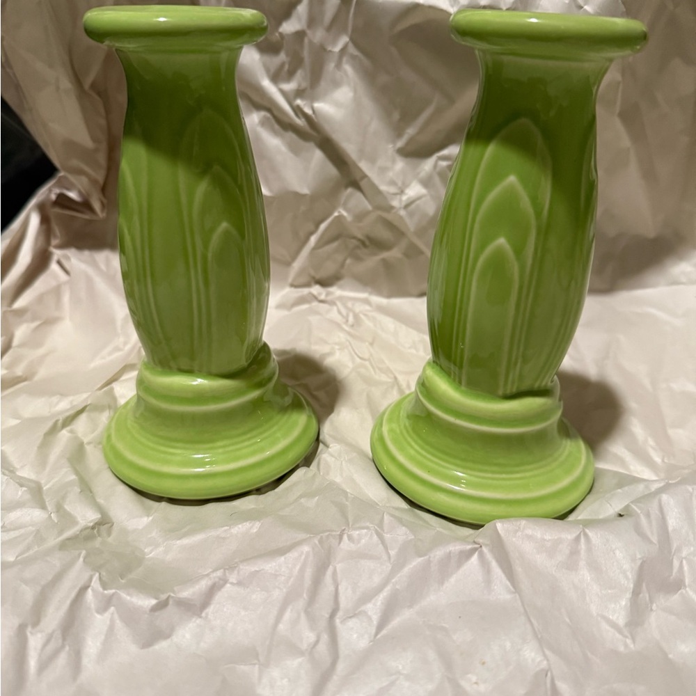 Fiestaware Chartreuse Y2K Green Candle Holders
